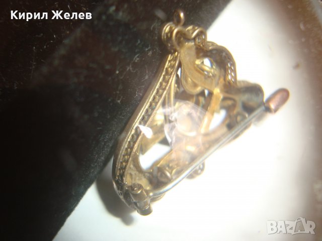 СТАРИННА ДИАМАНТЕНА ПОЗЛАТЕНА МЕДНА БРОШКА АРТ-ДЕКО ЮВЕЛИРНА РАБОТА ФЛОРАЛНА 60951, снимка 17 - Антикварни и старинни предмети - 30636809