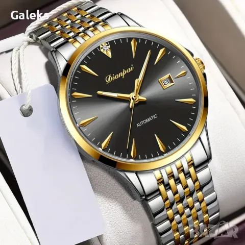Есенна Презентация*/Луксозен, Точен и Автоматичен мъжки часовник с Камък DIANPAI*Gold!, снимка 2 - Мъжки - 49933986