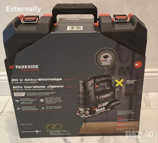 Акумулаторен прободен трион Parkside PPSTDA 20 Li B2 – Brushless – нов, с гаранция, снимка 8 - Триони и циркуляри - 55953134