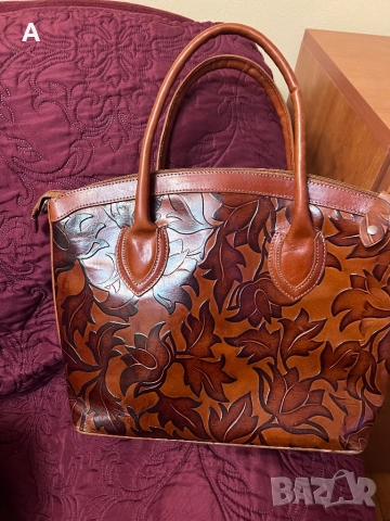 Дамска чанта естествена кожа, снимка 4 - Чанти - 33684202