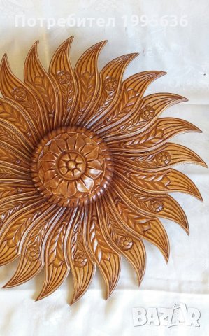 Дърворезба, розета (слънце), украса за таван или стена, снимка 3 - Декорация за дома - 30416345
