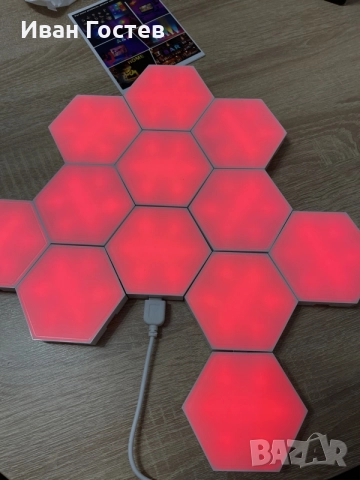 Смарт RGB LED Шестоъгълни Панели за Стена (12 бр.) – Гейминг Осветление / Музикален Ритъм, снимка 5 - Други - 55781388