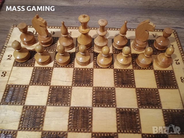 КЛАСИЧЕСКИ ПИРОГРАФИРАН ШАХ , снимка 6 - Шах и табла - 53262747