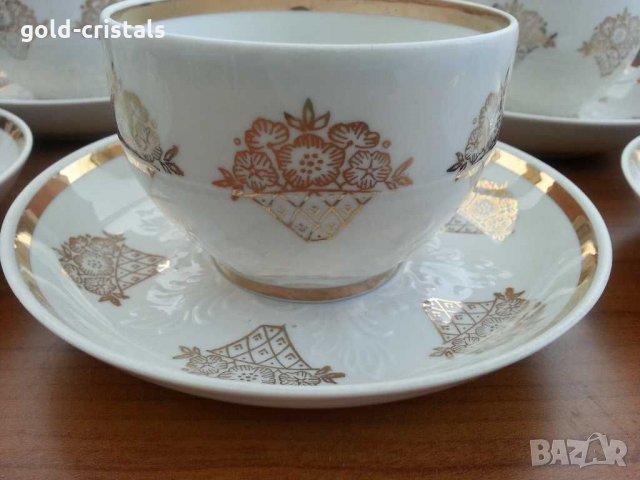 Руски порцеланов сервиз за чай , снимка 2 - Антикварни и старинни предмети - 30140066