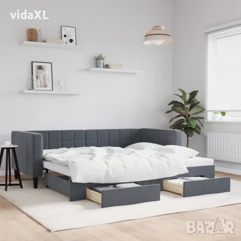 vidaXL Дневно легло с уширение и чекмеджета, без матрак, 90x200 см, снимка 2 - Спални и легла - 56146776