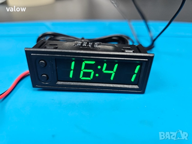 Цифров панелен волтметър термометър часовник за кола камион каравана мотор и др, снимка 3 - Друга електроника - 52677642