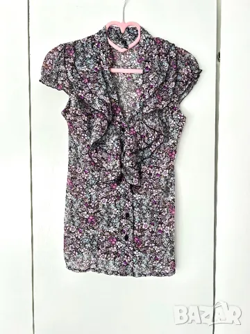 Разпродажба на всичко! Лятна дамска ризка Amisu New Yorker риза къс ръкав без ръкав цветя флорални , снимка 1