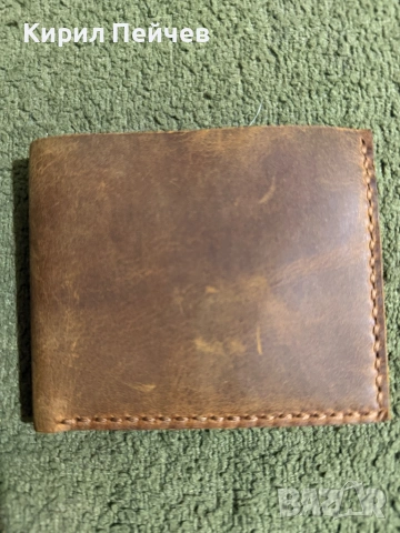 Чисто нов ръчно изработен портфейл от естествена кожа