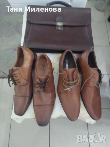 3 бр. Качествени мъжки обувки от естествена кожа 44,45