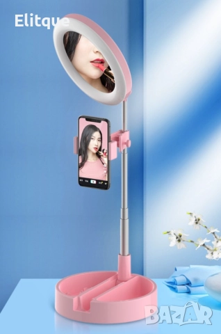 селфи ринг с огледало за грим и комплект държач за телефон със сейв, снимка 2 - Други - 52905222