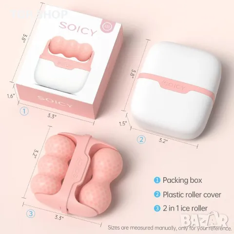 SPICY S30 Ролер за лице и тяло с лед 2 в 1 ,Ice Facial Eye Skin Roller с пластмасово, снимка 6 - Масажори - 48773259