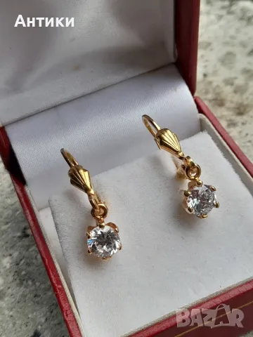 Позлатени обици , снимка 2 - Обеци - 49816967