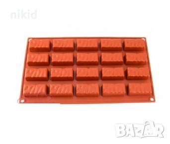 20 релефни блокчета малки правоъгълни силиконов молд форма калъп шоколад сапун гипс, снимка 2 - Форми - 38185695
