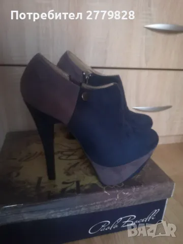 Кадифени боти на висок ток - Paolo Botticelli, 37 номер, снимка 1