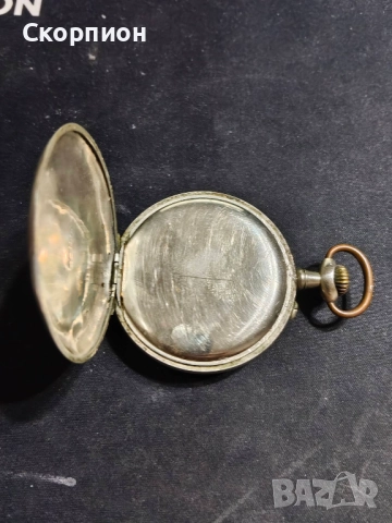 Швейцарски джобен часовник с посребрени капаци 1925г. - 10 РУБИНА, снимка 6 - Джобни - 49866321