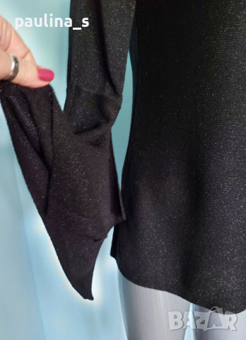 Луксозна блуза тип туника с черно ламе "Melanie lyne" / Мелания Тръмп , снимка 5 - Туники - 36537131