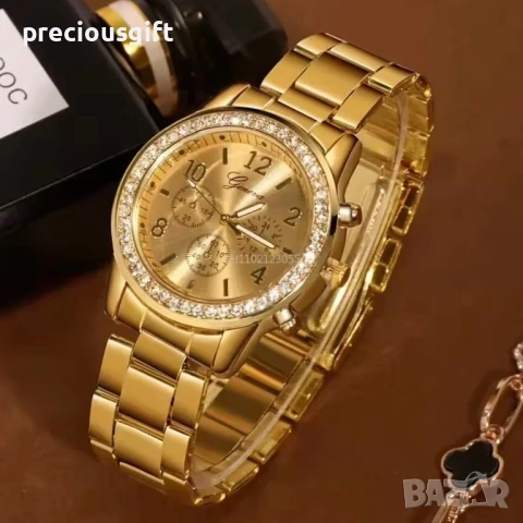 Дамски часовник, наличен в сребристо и златисто, снимка 2 - Дамски - 51131652