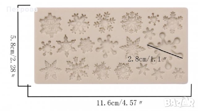 Силиконов молд – малки и големи снежинки, снимка 2 - Форми - 29952399