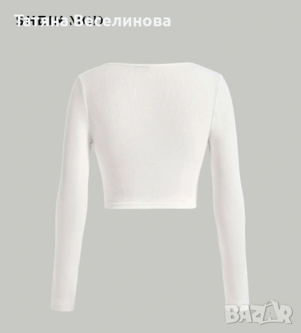 Дамска бяла блузка рипс, снимка 2 - Блузи с дълъг ръкав и пуловери - 53918612