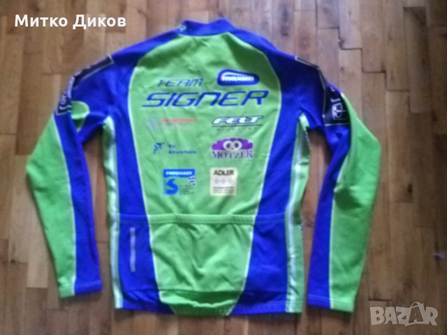 Колездачна тениска маркова на Текси отбор Сигнер силиконов грип дълги ръкави размер М, снимка 7 - Велосипеди - 35466394