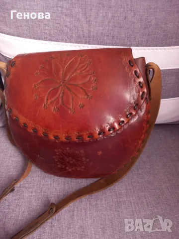 Уникална дамска чанта естествена кожа с закопчалка от рог, снимка 9 - Чанти - 49614598