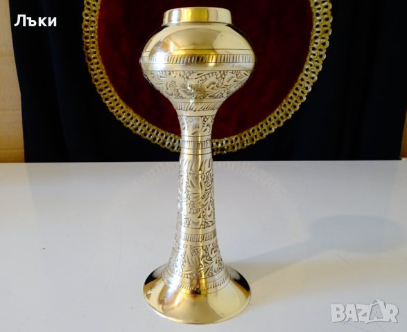 Бронзова ваза,гарафа Британска Индия,маркирана. , снимка 3 - Антикварни и старинни предмети - 38673268