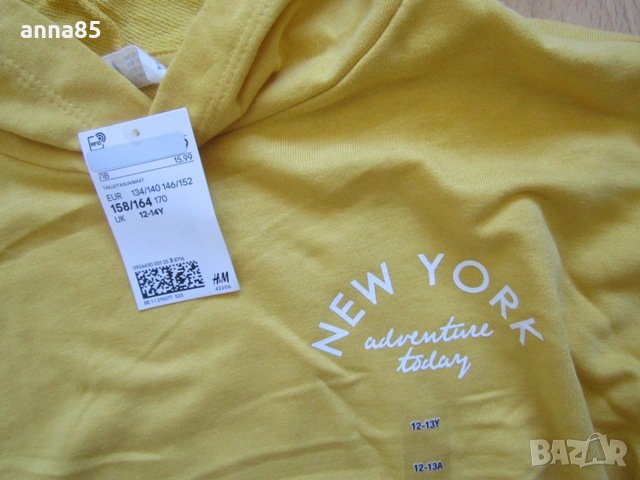 Нов с етикет къс суичер "Н&M", размер 158/164см., снимка 2 - Детски анцузи и суичери - 34258138