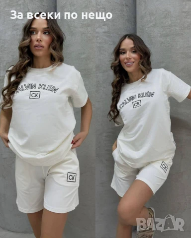 Calvin Klein Дамски Летен Комплект👚🩳Дамски Къс Екип Келвин Клайн - 3 Цвята Код A611, снимка 3 - Спортни екипи - 50465921