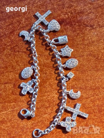 сребърна гривна с талисманчета , снимка 10 - Гривни - 44241822