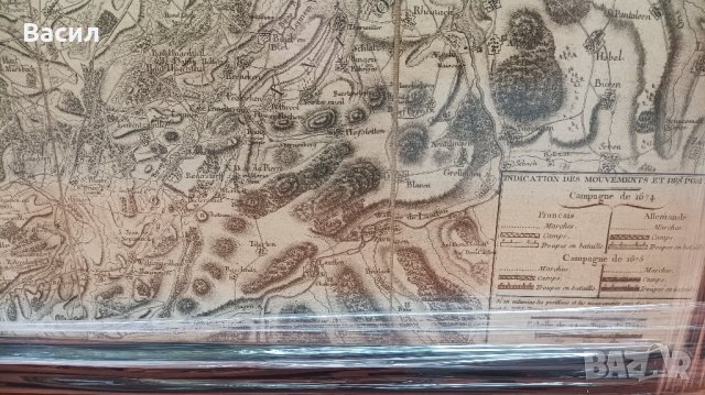 Оригинална френска топографска карта – Jean de Beaurain , снимка 3 - Други ценни предмети - 42269647