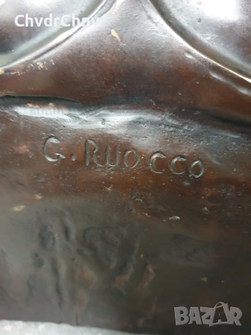 35см-14кг Ruocco статуя-бюст/стара италианска бронзова скулптура/фигура на римски император, снимка 16 - Статуетки - 53035118