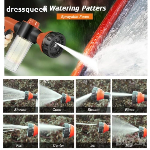 4524 Професионален воден пистолет със скала за дозиране и функция за гъста пяна, снимка 3 - Напояване - 53878282