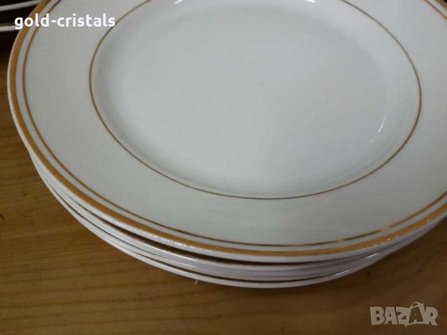 Стар български порцелан с златен кант чинии, снимка 12 - Антикварни и старинни предмети - 29216734