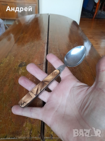 Стара сгъваема лъжижа П.Денев, снимка 3 - Други ценни предмети - 51881462