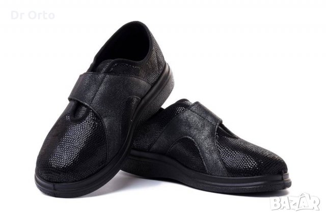 BEFADO DR ORTO Ортопедични дамски обувкиза широк крак, С лепка, Черни, снимка 5 - Дамски ежедневни обувки - 35614089