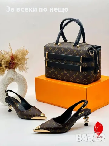 Louis Vuitton Дамски Обувки На Ток И Със Златисто Бомбе Код SEM-354, снимка 3 - Дамски обувки на ток - 55846151