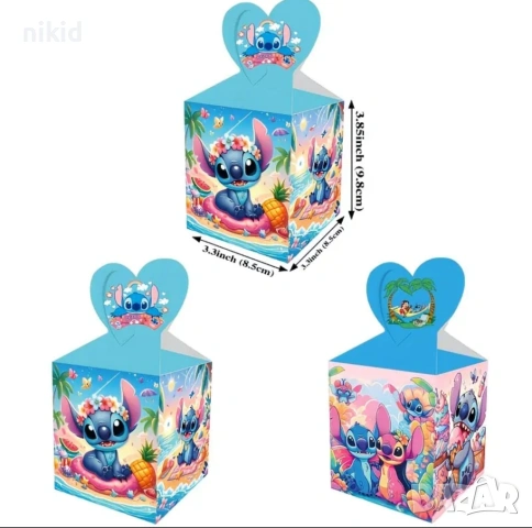 Стич Stitch парти картонена кутия кутийка за лакомства подаръци и др., снимка 2 - Кутии за храна - 54136370
