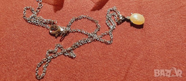 Колие с оранжев опал, снимка 1