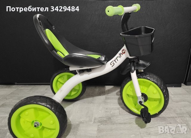 Детска триколка Chipolino Страйк Зелена, снимка 2 - Детски велосипеди, триколки и коли - 42598453