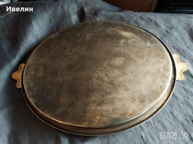 посребрена метална табла,поднос арт деко, снимка 2 - Антикварни и старинни предмети - 29571139