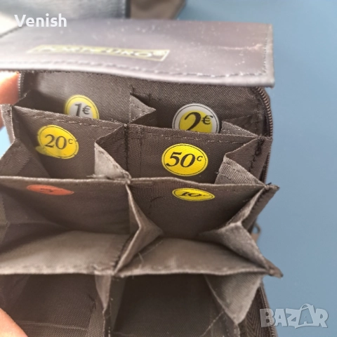 Синя кожена чанта и евро портмоне , снимка 6 - Чанти - 52175546