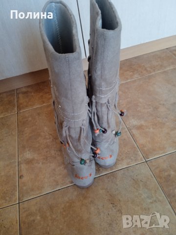 Пролетно-есенни дамски велурени ботуши, снимка 5 - Дамски ботуши - 42480573