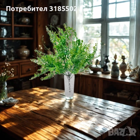 Изкуствена зелена аранжировка – Естествена свежест без поддръжка, снимка 5 - Изкуствени цветя - 51227643