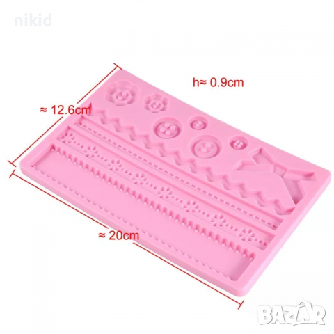 копчета пандела и борд кант ивички ленти и пандела огромен силиконов молд форма за торта фондан, снимка 3 - Форми - 16739706