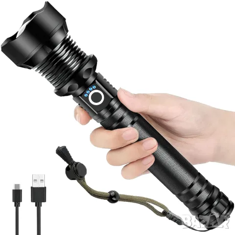 Р90 Мощен метален LED акумулаторен CREE LED прожектор фенер , снимка 5 - Екипировка - 48706886