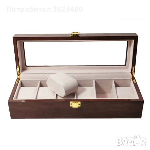 Красива дървена кутия за часовници цвят орех 4860, снимка 3 - Други - 53308902
