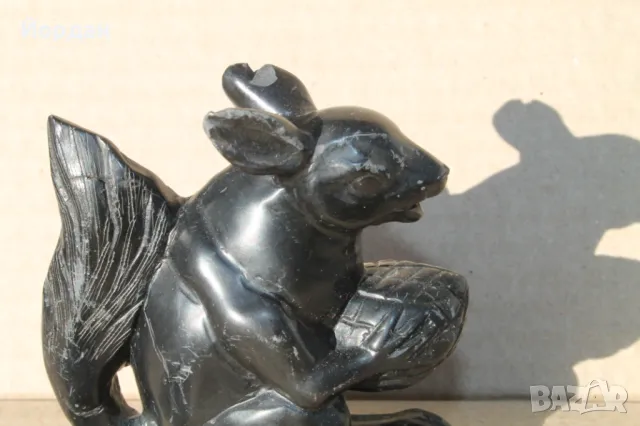 Фигурка от черен камък, снимка 3 - Колекции - 47511446