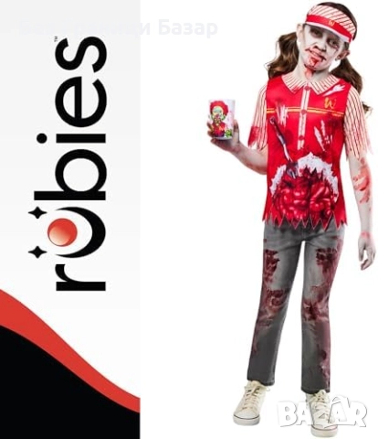 Нов Зомби костюм за дете Zombie Burger Worker тематично парти Хелоуин , снимка 4 - Други - 52078684