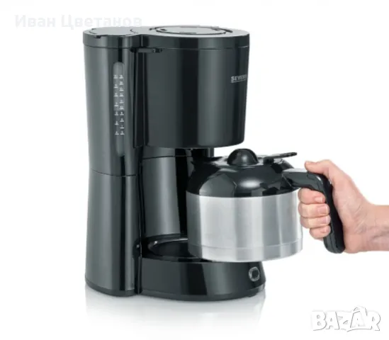 Severin, 1000 W, 1.25 L, черен - Филтър кафе машина, снимка 3 - Кафемашини - 48886337