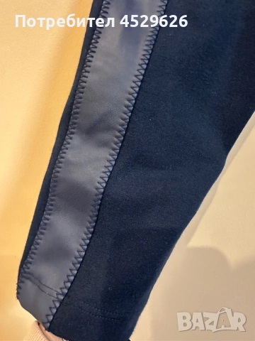 Тъмно син клин с кожени кантове, снимка 3 - Клинове - 53236731